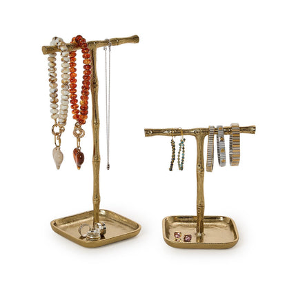 Gold Bamboo Jewelry Stand