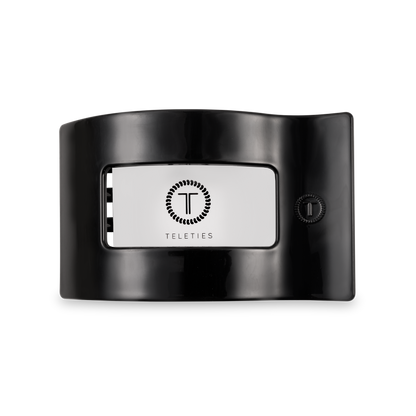 TELETIES - Flat Rectangle Hair Clip | Medium | Jet Black