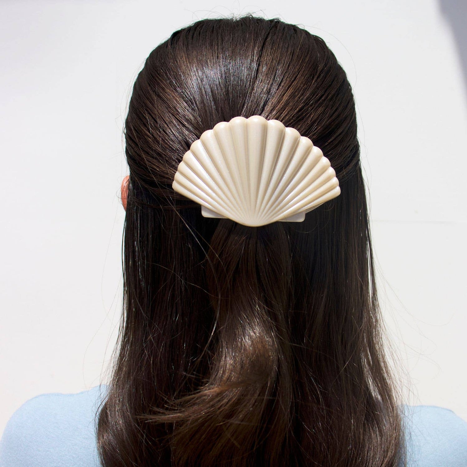 TELETIES - Shimmering Shell | Medium | Flat Hair Clip