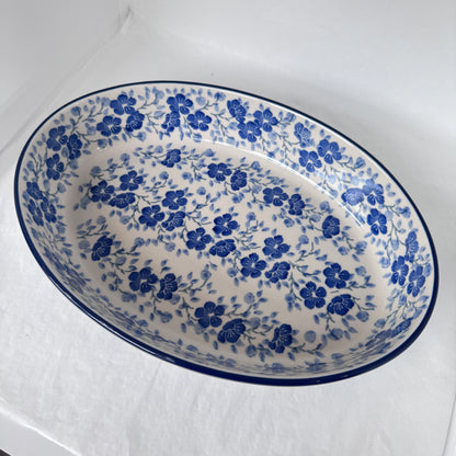 Timeless Blue Med. Covered Oval Baker