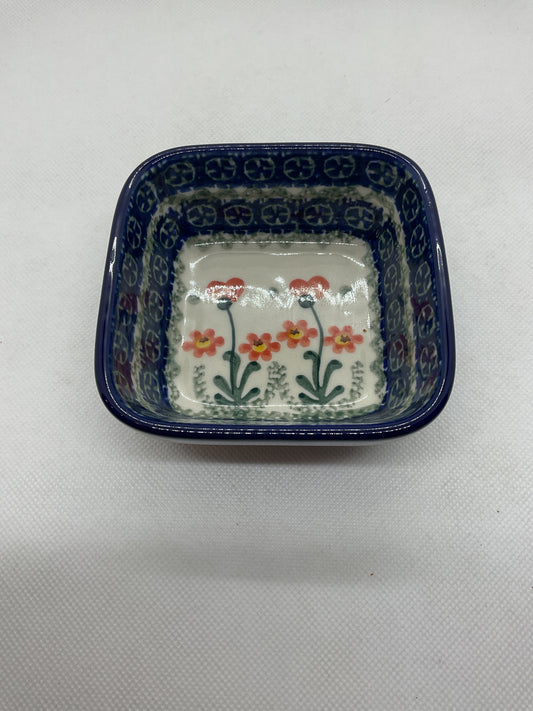 Red Poppies Square Ramekin