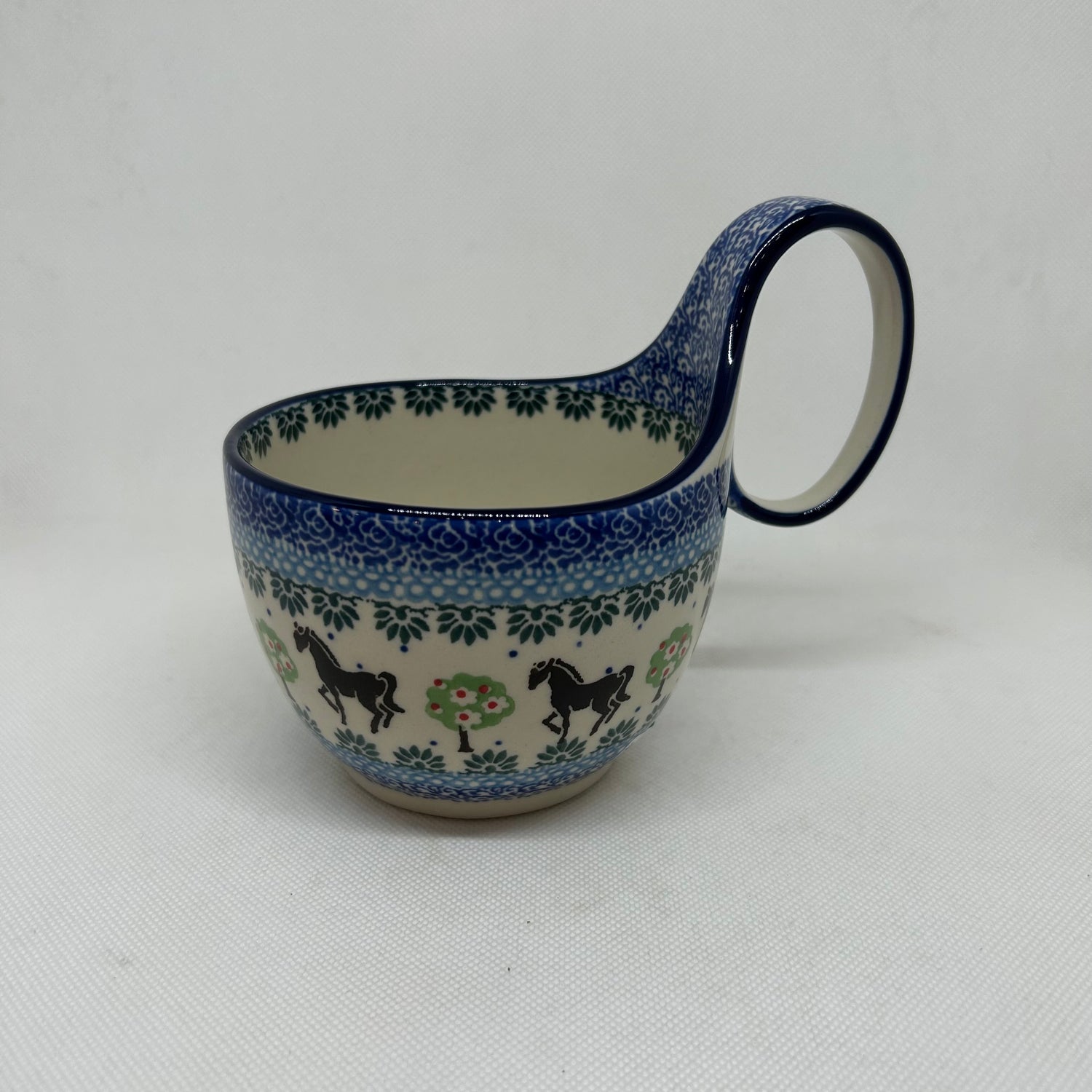 Brown Horse Bowl w/Loop Handle