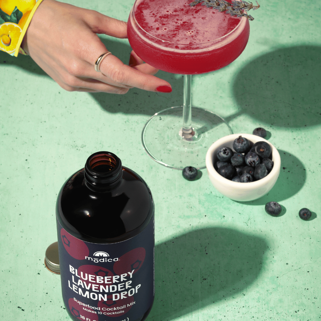 Modica Cocktail &amp; Mocktail Mixers - Blueberry Lavender Lemon Drop Cocktail &amp; Mocktail Mix + Kit