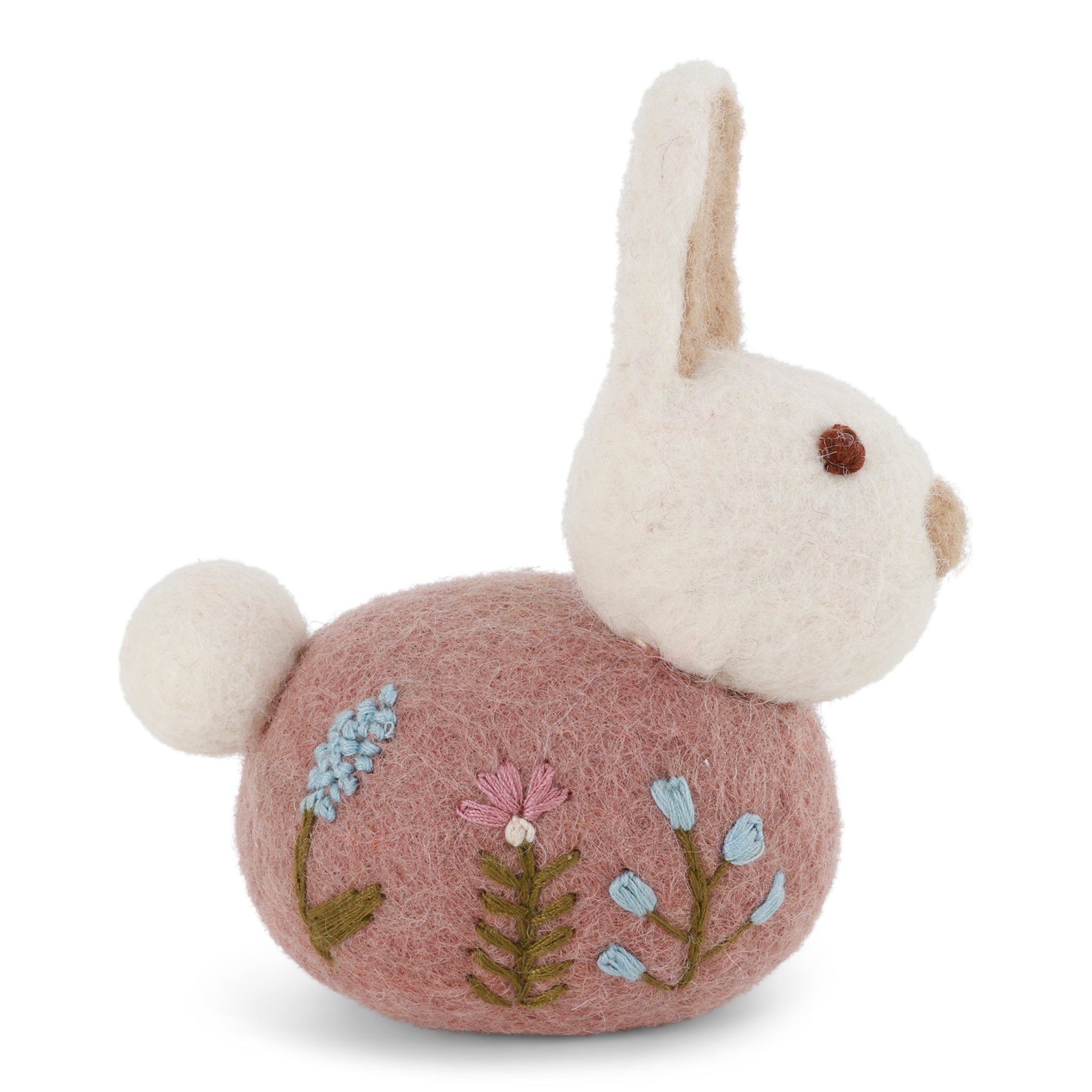 Lavender Bunny with Embroidery