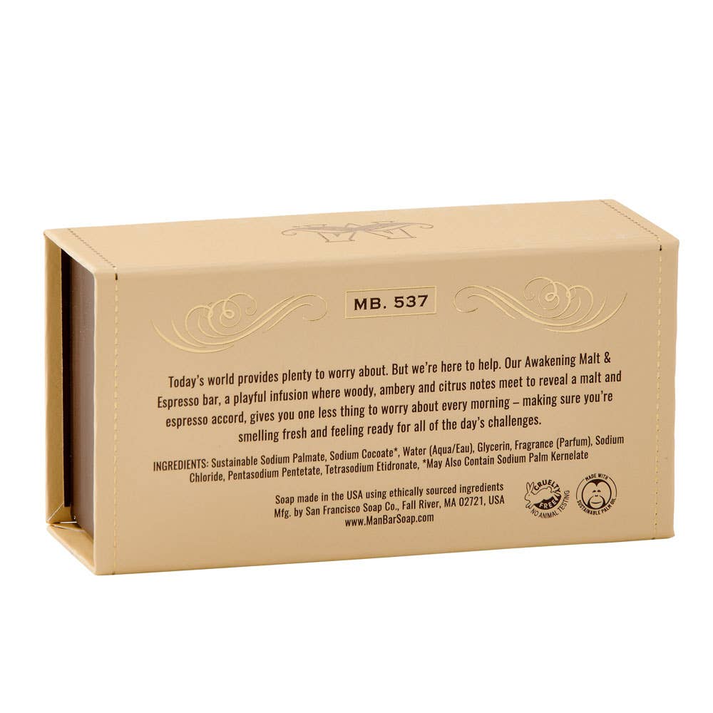 San Francisco Soap / Man Bar Soap - Malt &amp; Espresso 10oz Man Bar