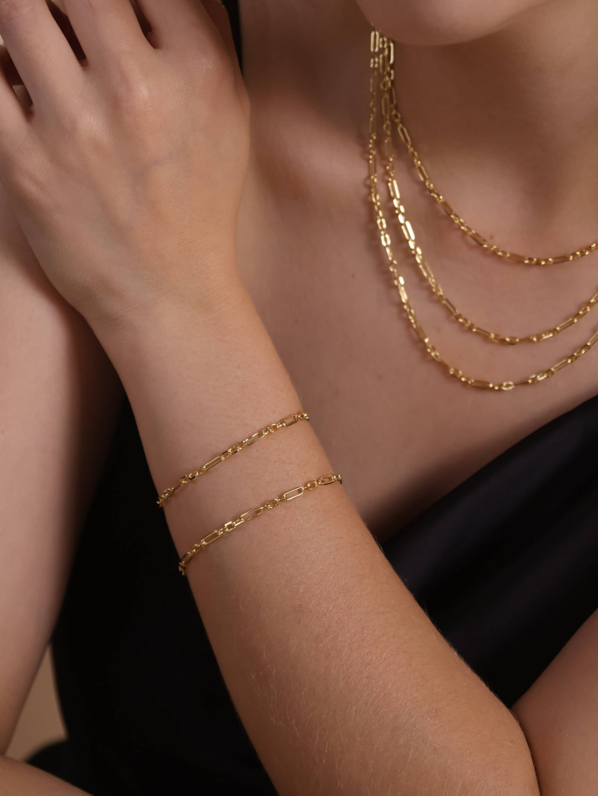 GoldFi - 18K Gold Filled 3x1 Alternated Paperclip Bracelet