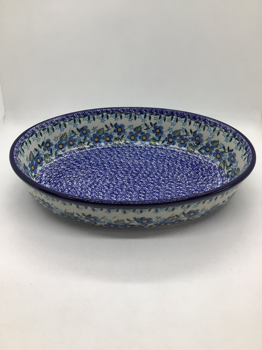 Joyful Blue Oval Baker 10.5&quot;