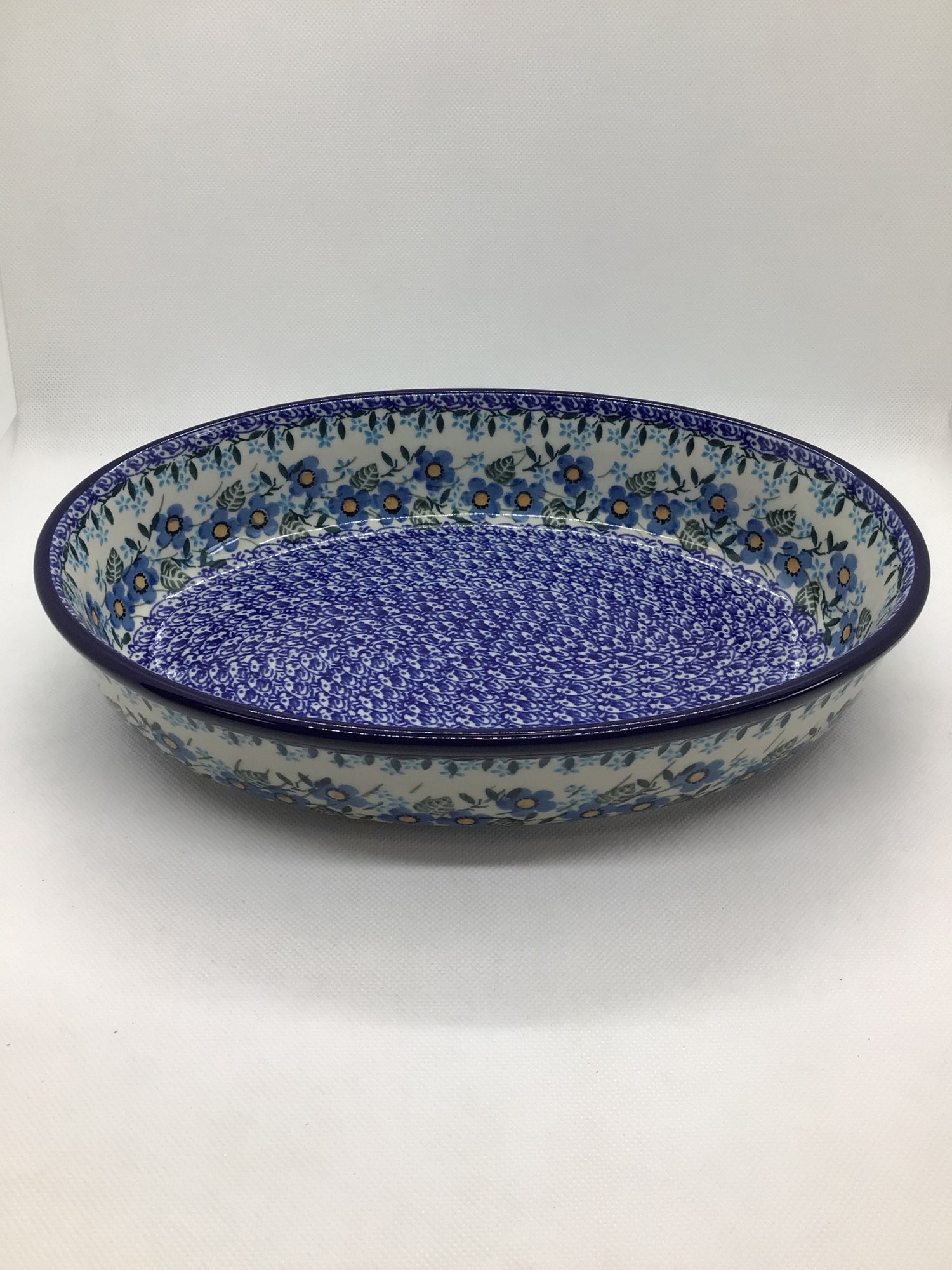 Joyful Blue Oval Baker 10.5&quot;
