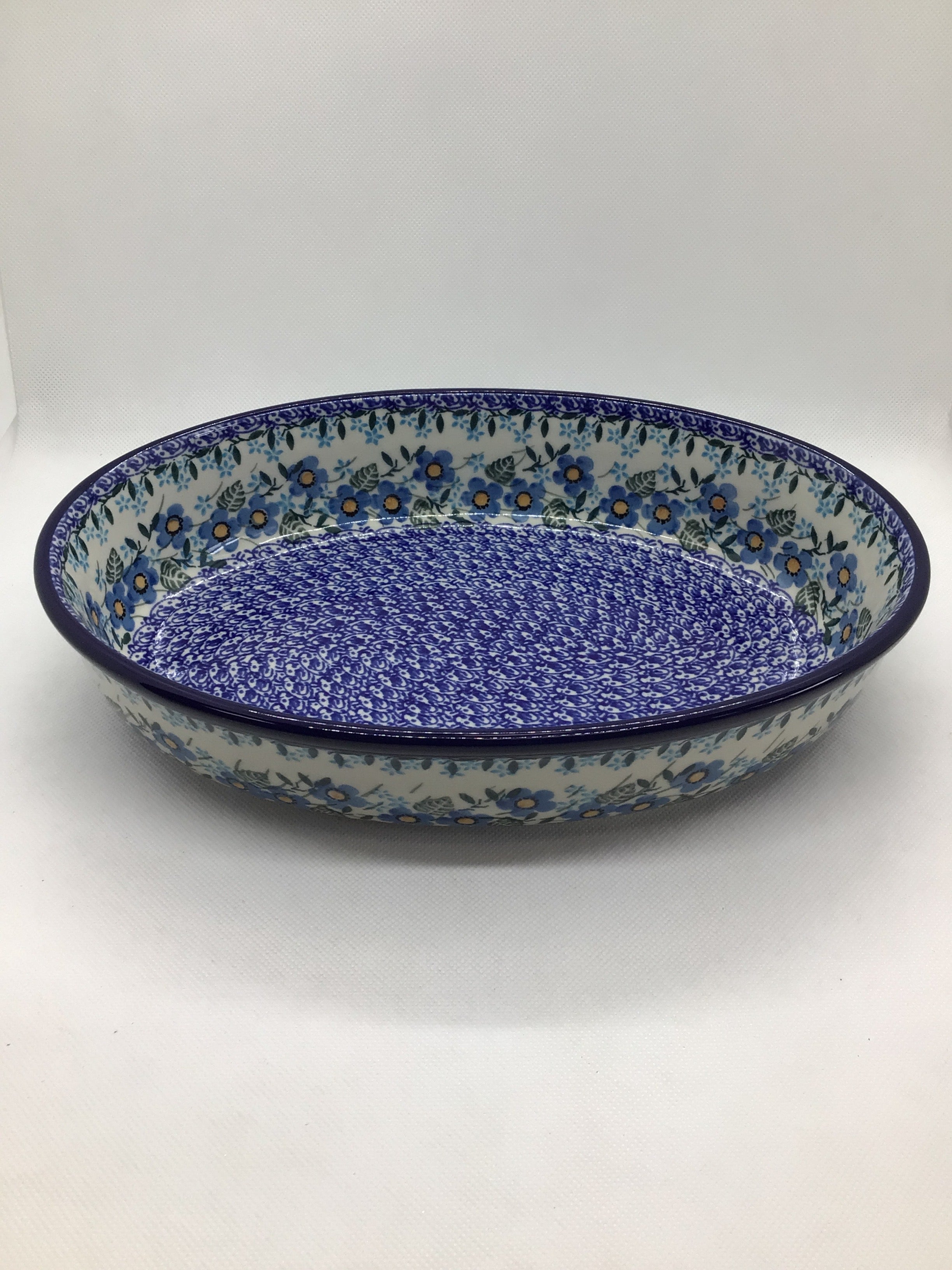 Joyful Blue Oval Baker 10.5&quot;