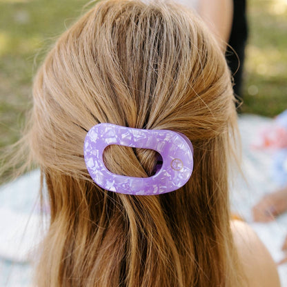 TELETIES - Flat Round Hair Clip | Small | Lavender Mist