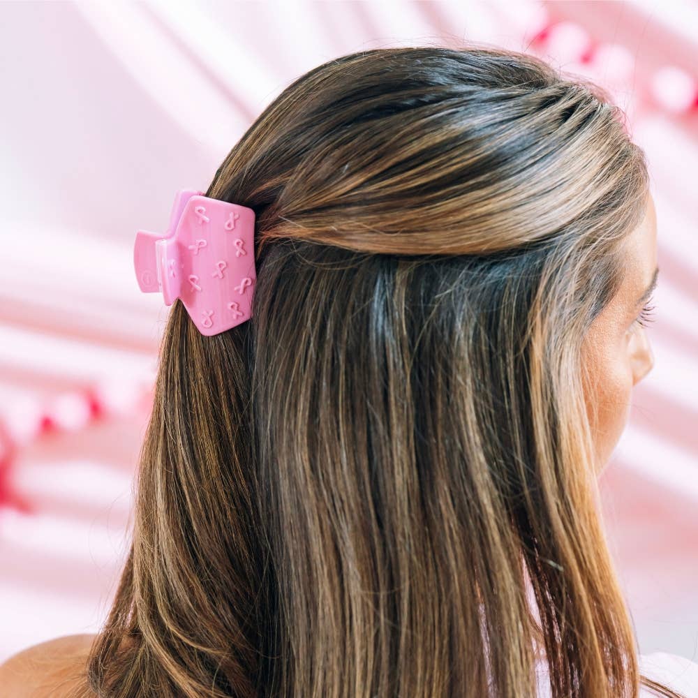 TELETIES - Classic | Pink Ribbon | Petite | Claw Clip