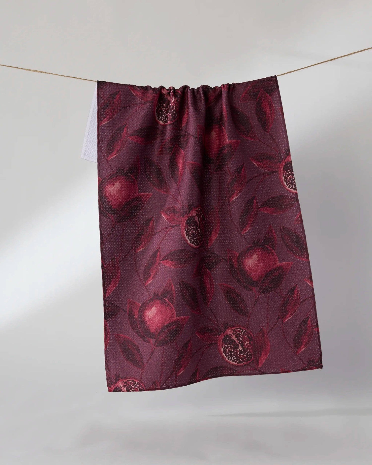 Geometry - Rich Garnet Tea Towel