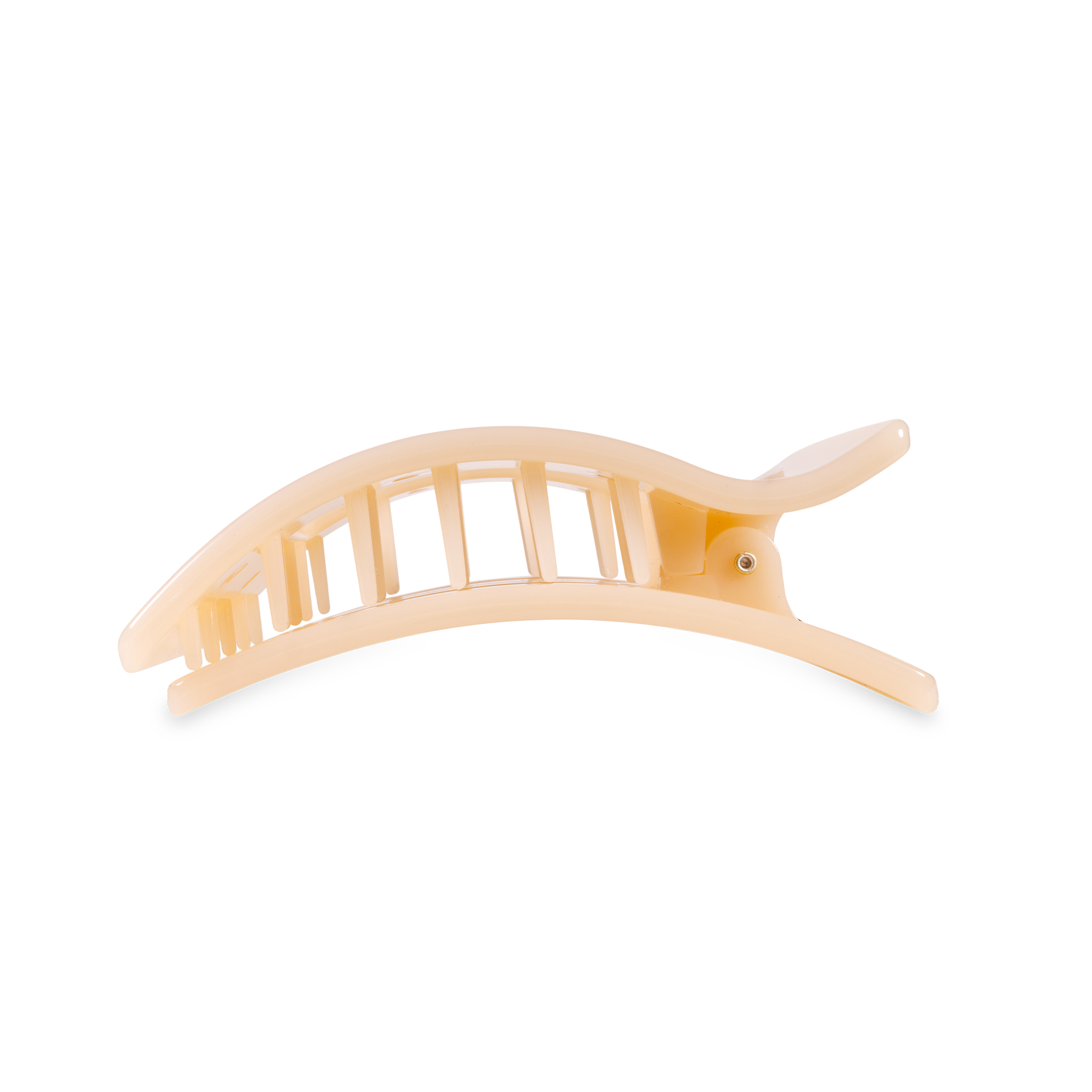 TELETIES - Flat Rectangle Hair Clip | Medium | Almond Beige