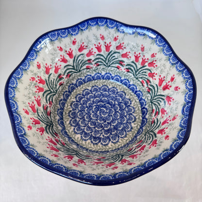 Crimson Bells Wavy Edge Bowl 8"