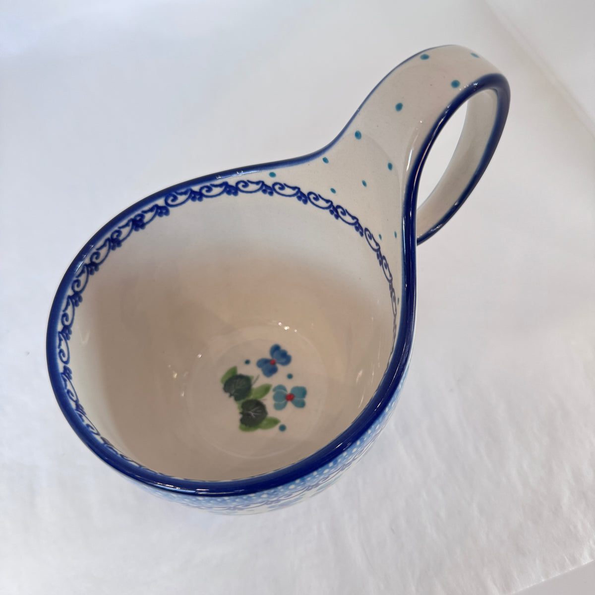 Dutch Iris Bowl w/Loop Handle