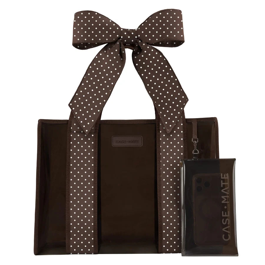 Case-Mate Jelly Bow Tote | Espresso Polka Dot Bow