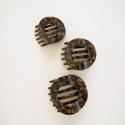 TELETIES - Tortoise | Medium | Flat Circle Hair Clip
