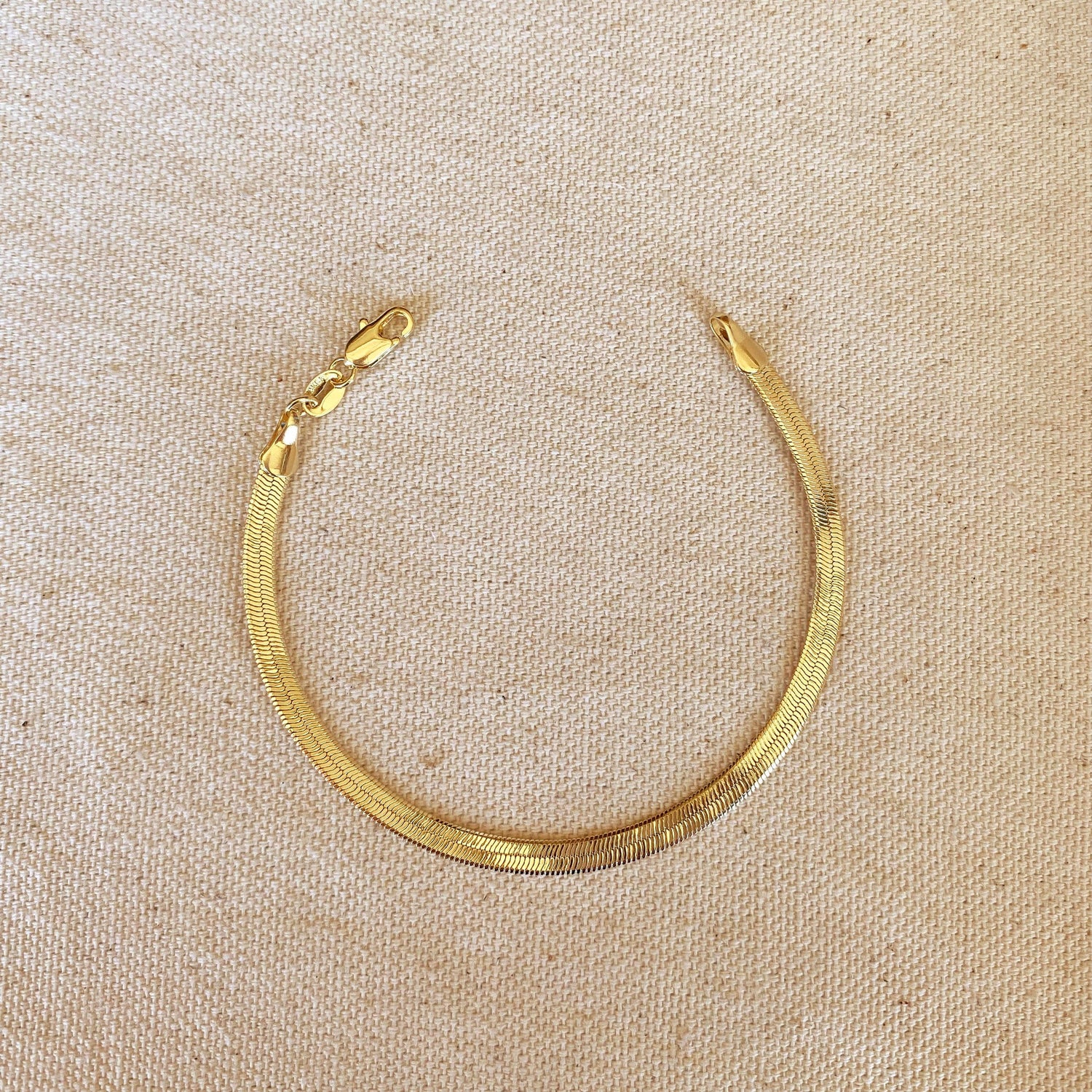 GoldFi - 18k Gold Filled 4mm Herringbone Bracelet
