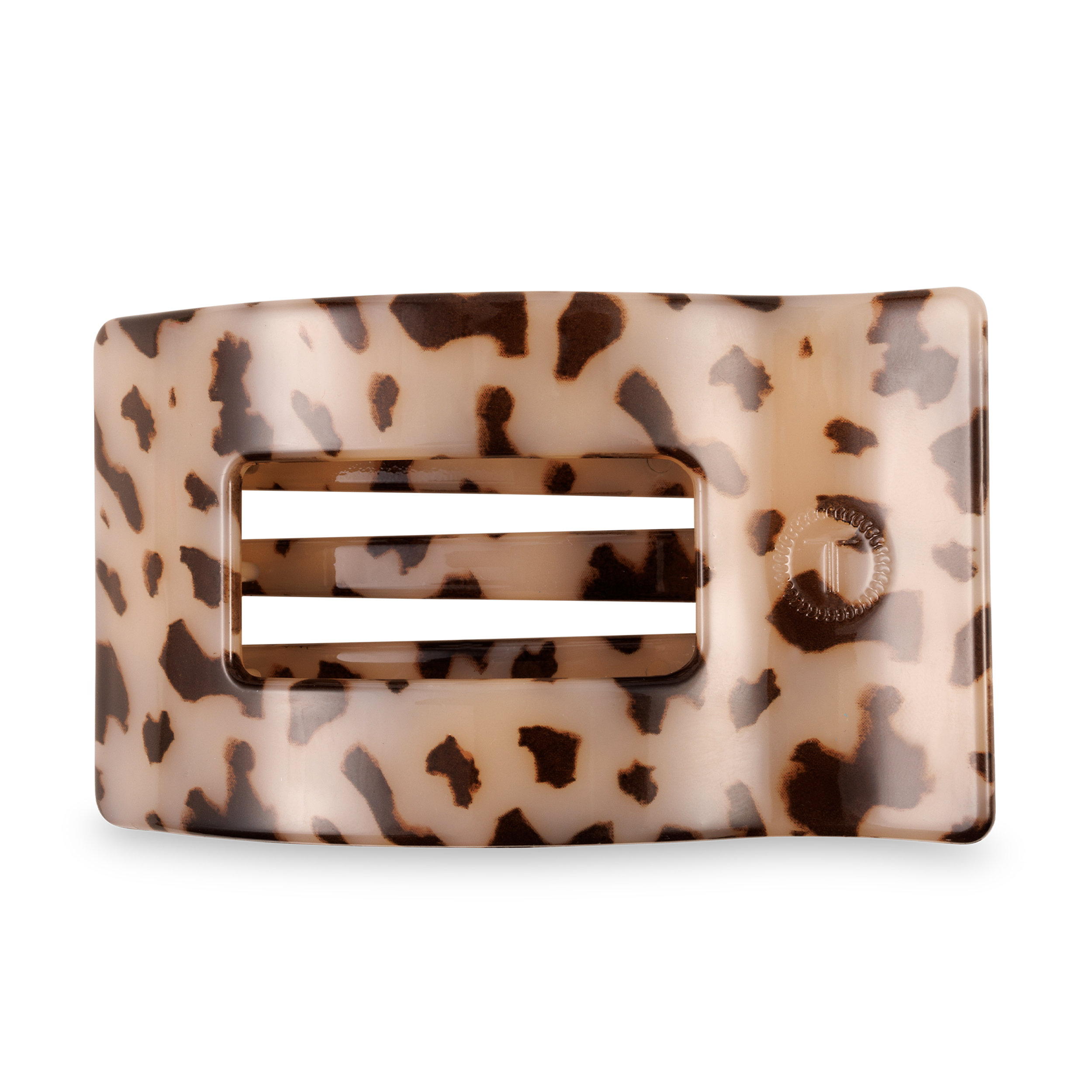 TELETIES - Flat Rectangle Hair Clip | Large | Blonde Tortoise
