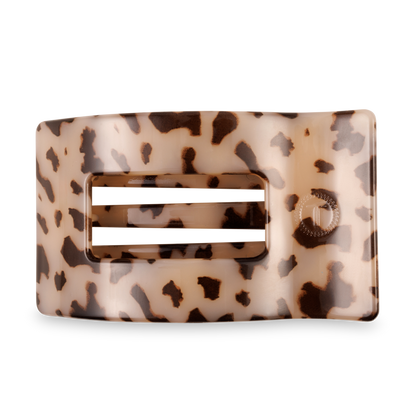 TELETIES - Flat Rectangle Hair Clip | Large | Blonde Tortoise