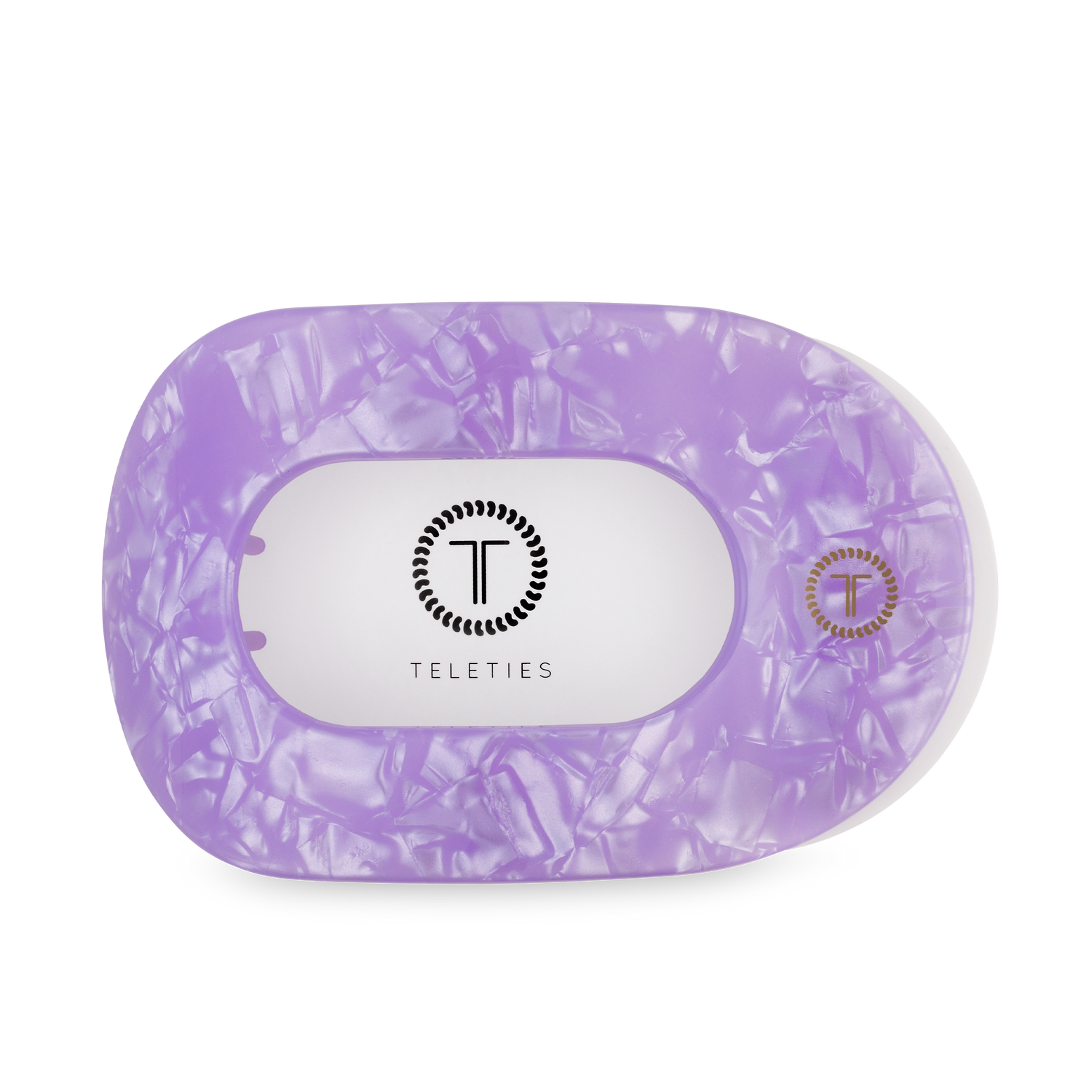 TELETIES - Flat Round Hair Clip | Large | Lavender Mist