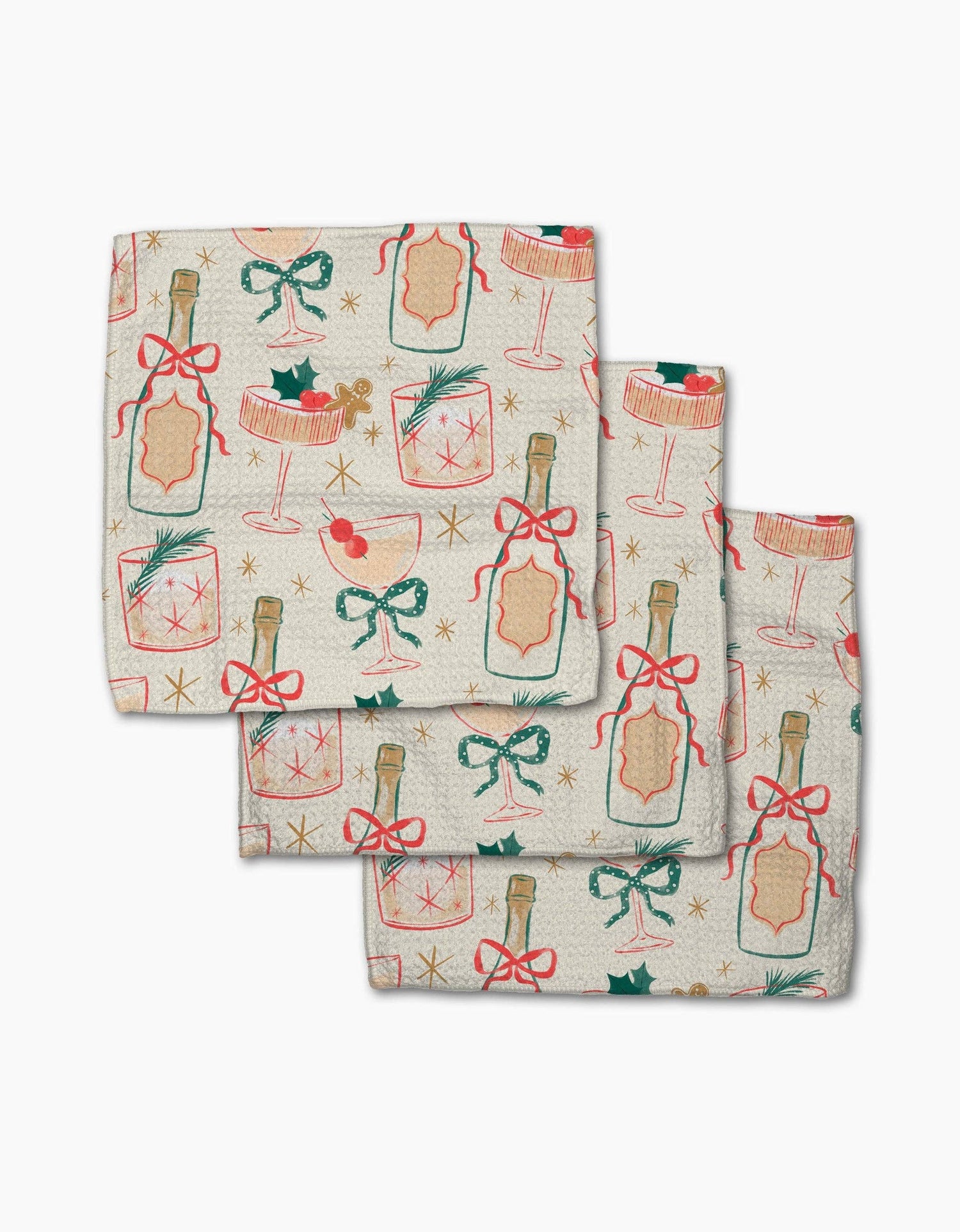 Geometry - Christmas Cocktails Dishcloth Set