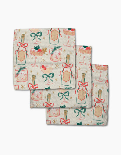 Geometry - Christmas Cocktails Dishcloth Set