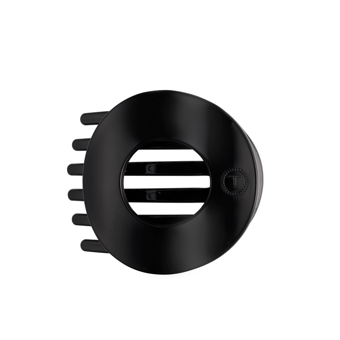 TELETIES - Jet Black | Large | Flat Circle Hair Clip