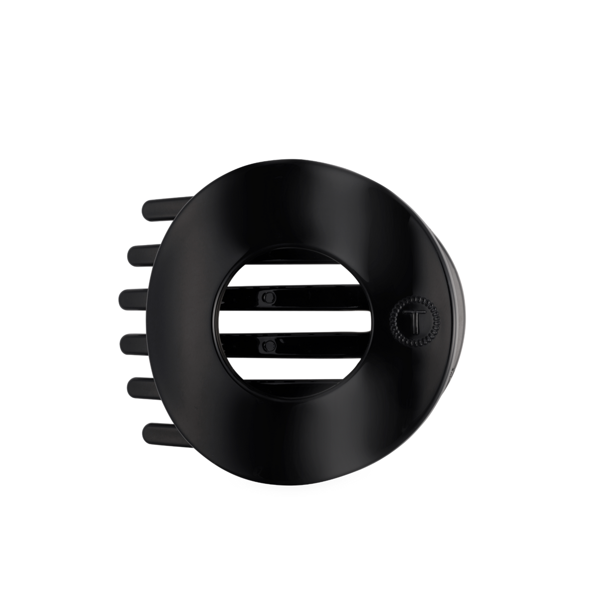 TELETIES - Jet Black | Large | Flat Circle Hair Clip