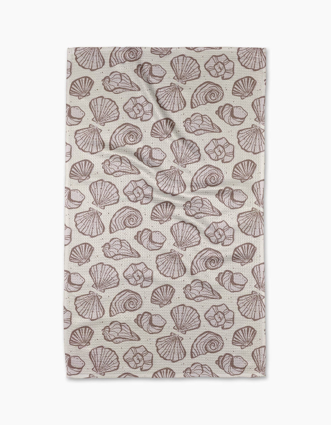 Geometry - Retro Coastal Seashells in Neutral Tea Towel