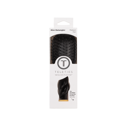 TELETIES - Mini Detangler Brush | Jet Black | Medium