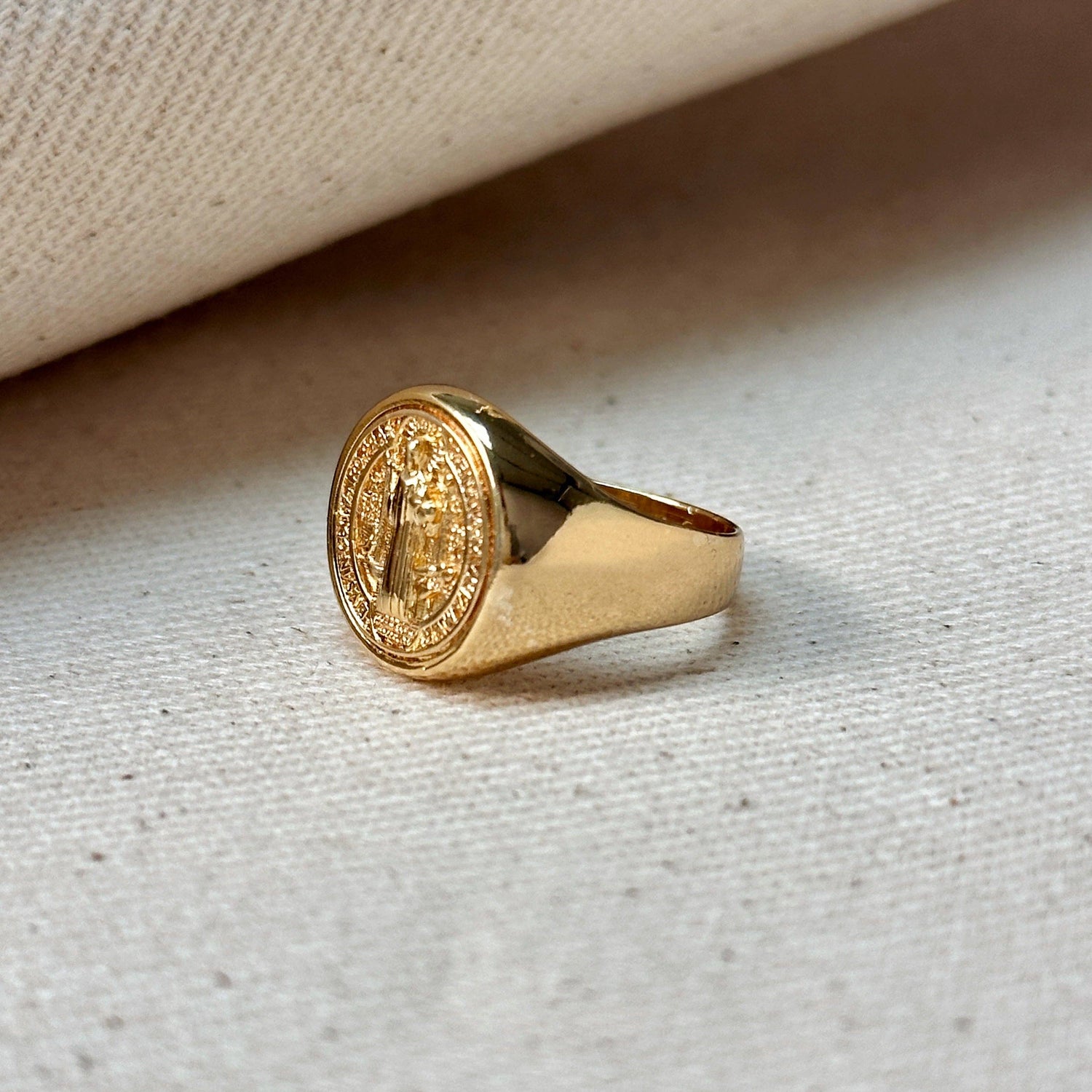 GoldFi - 18k Gold Filled Saint Benedict Signet Ring