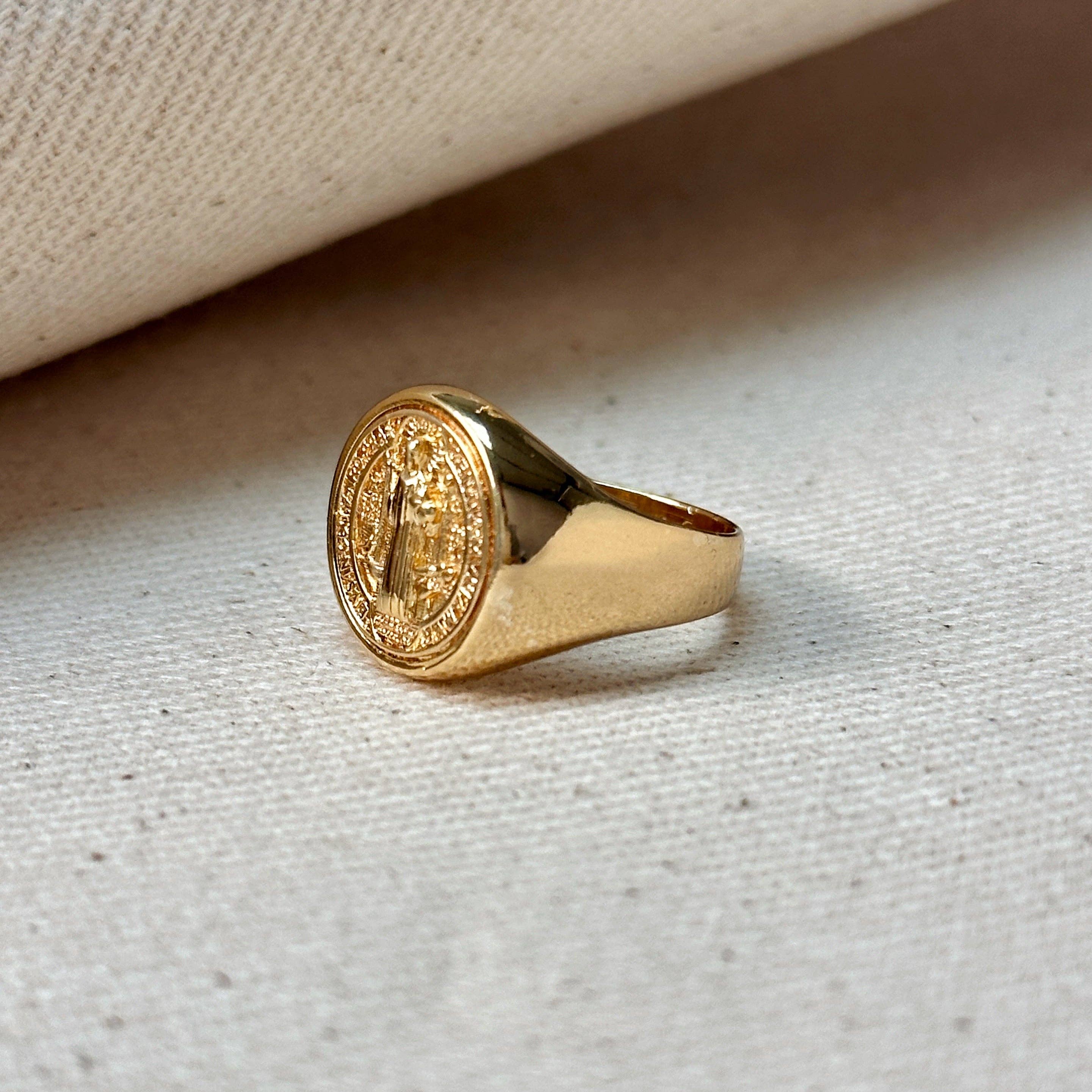 GoldFi - 18k Gold Filled Saint Benedict Signet Ring