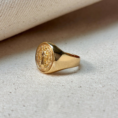 GoldFi - 18k Gold Filled Saint Benedict Signet Ring