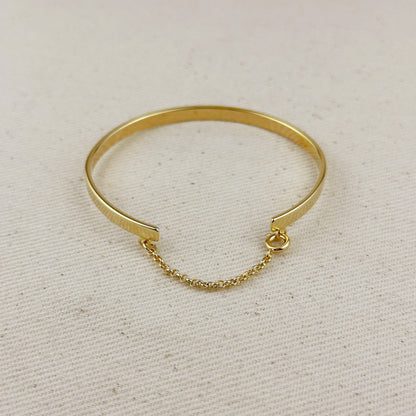 GoldFi - 18k Gold Filled Polished Bangle With Chain