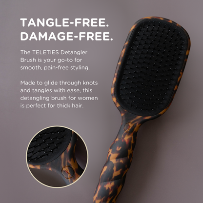 TELETIES - Detangler Brush |Tortoise| Thick
