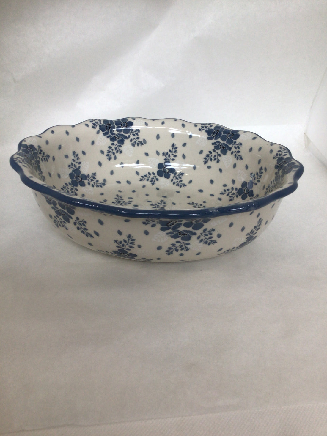 Blue Velvet Fluted Oval Casserole