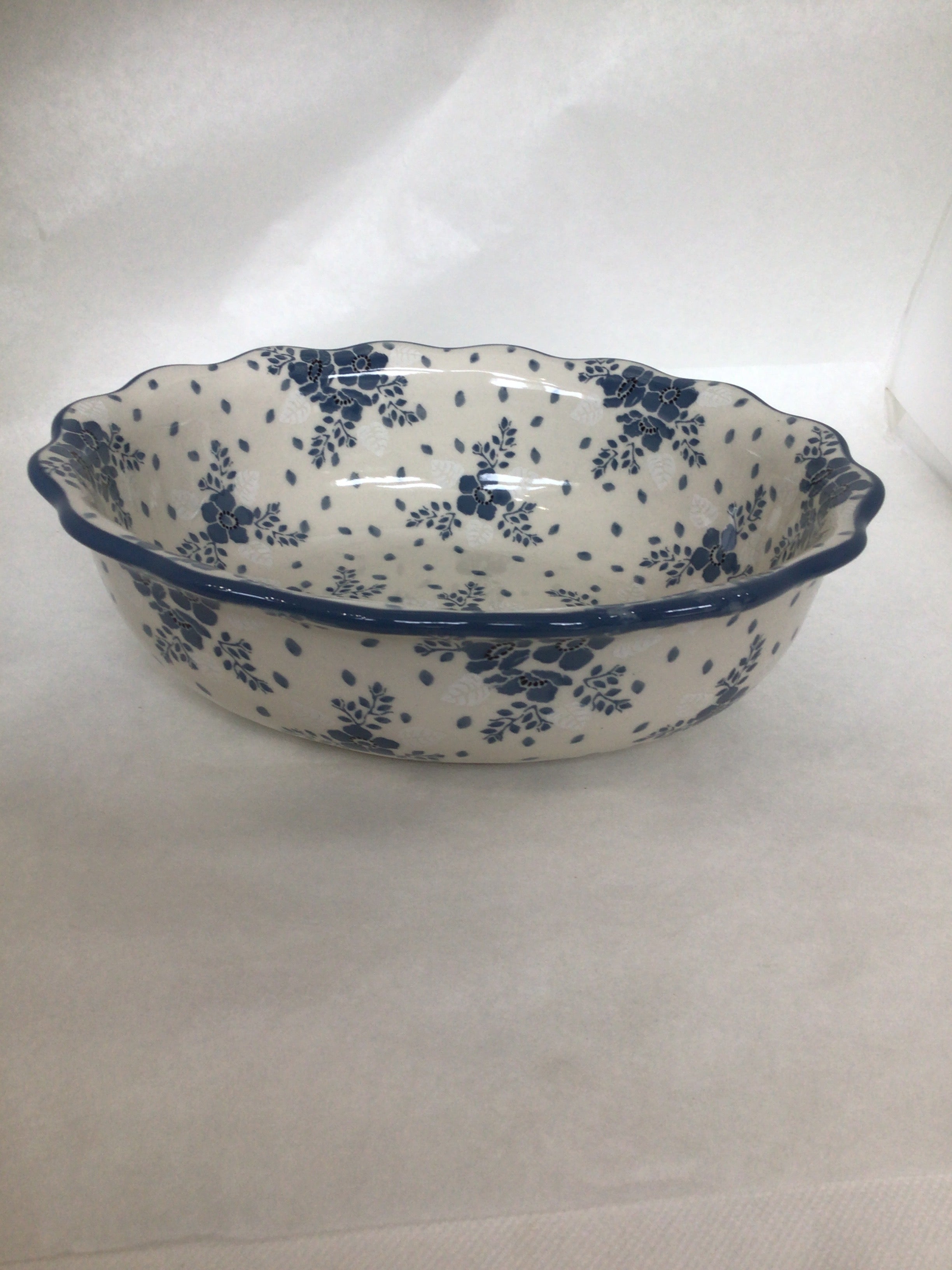 Blue Velvet Fluted Oval Casserole