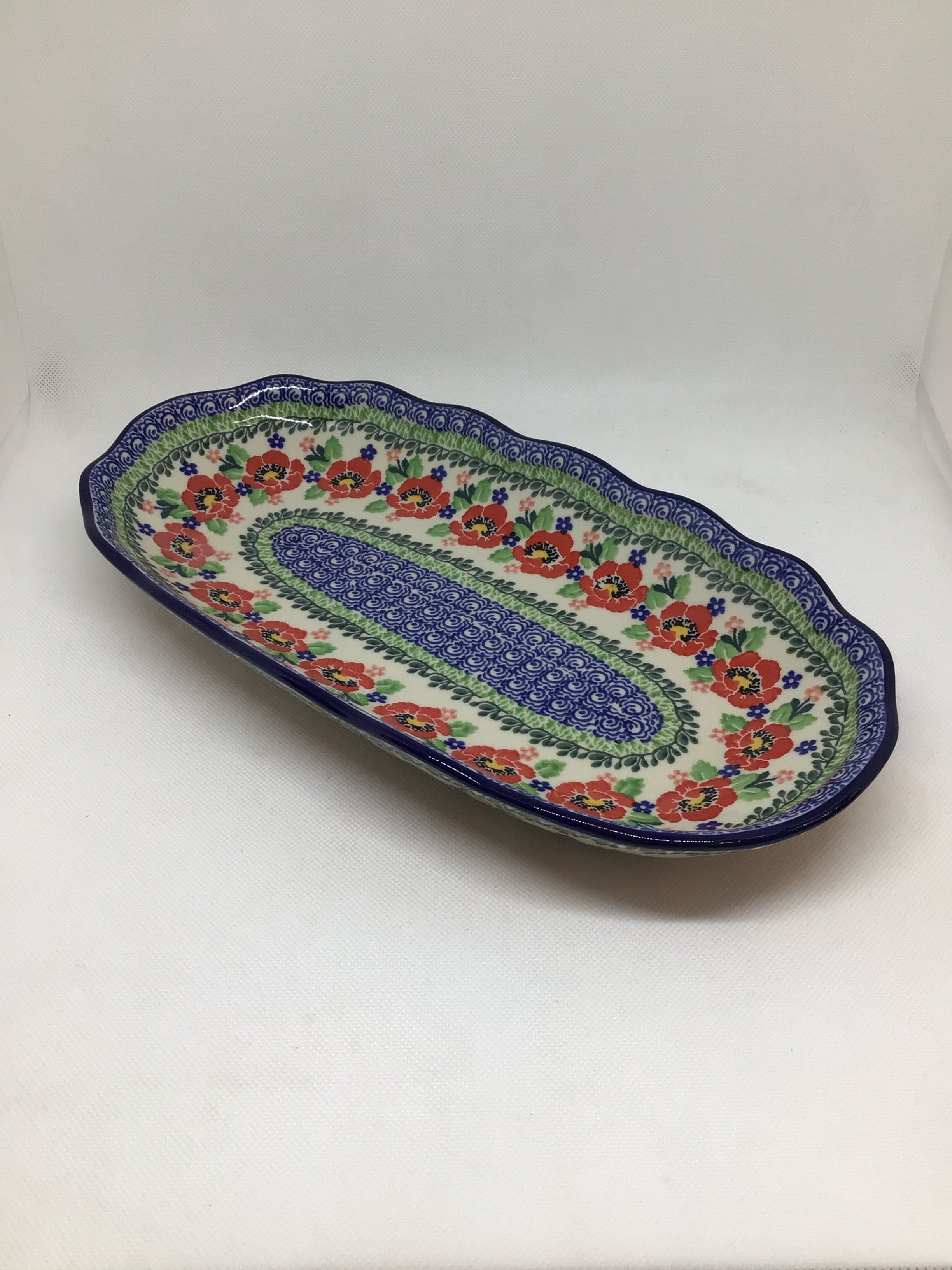 Danish Garden Oval Scalloped Tray