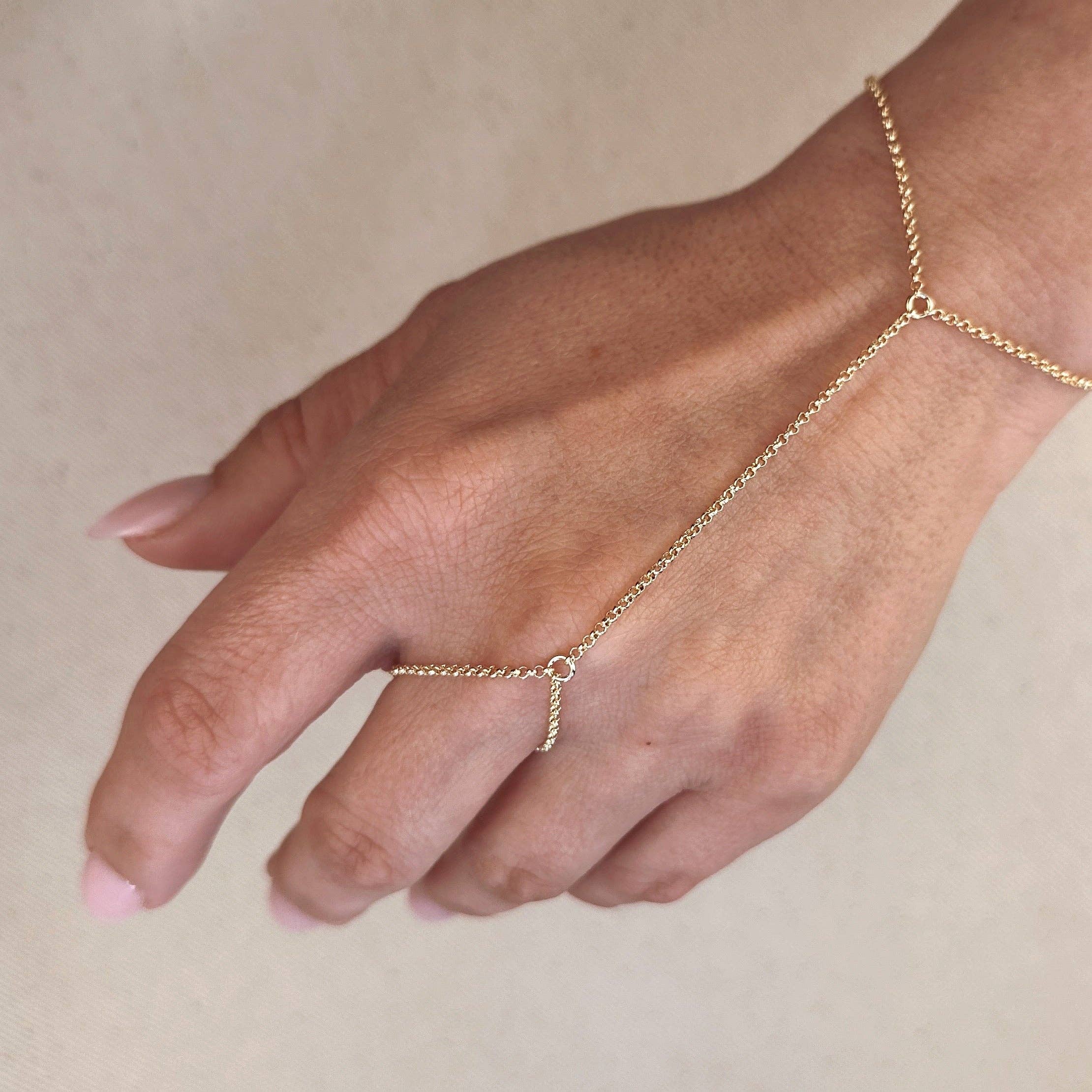 GoldFi - 18k Gold Filled Plain Rolo Link Hand Chain