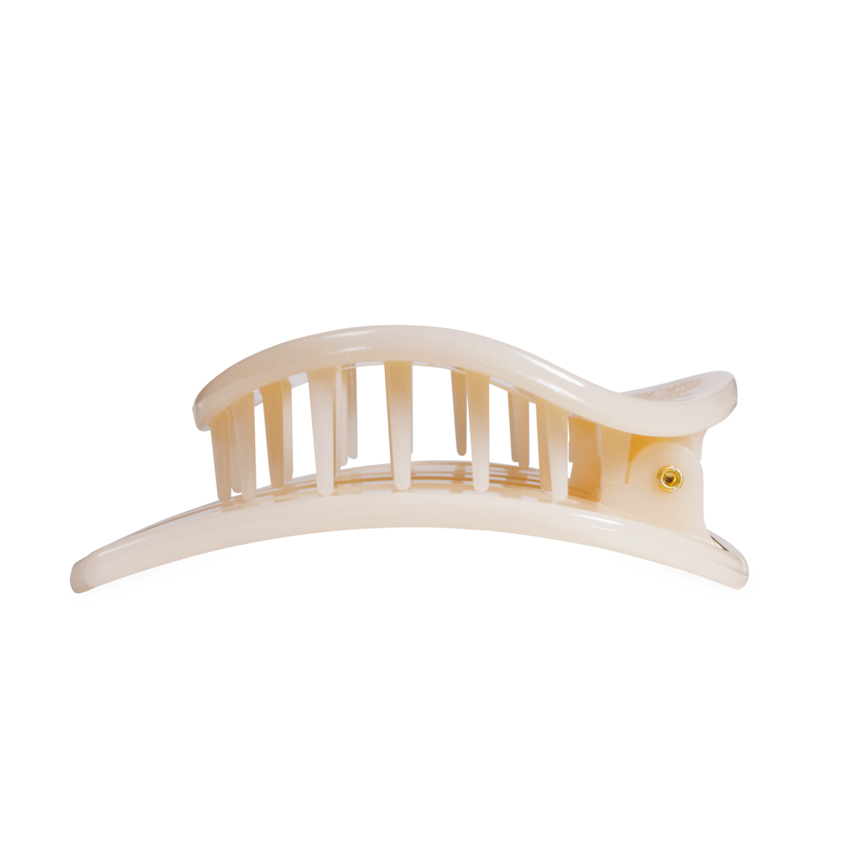 TELETIES - Almond Beige | Large | Flat Circle Hair Clip