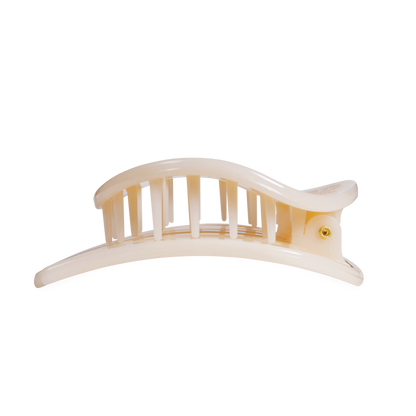 TELETIES - Almond Beige | Large | Flat Circle Hair Clip