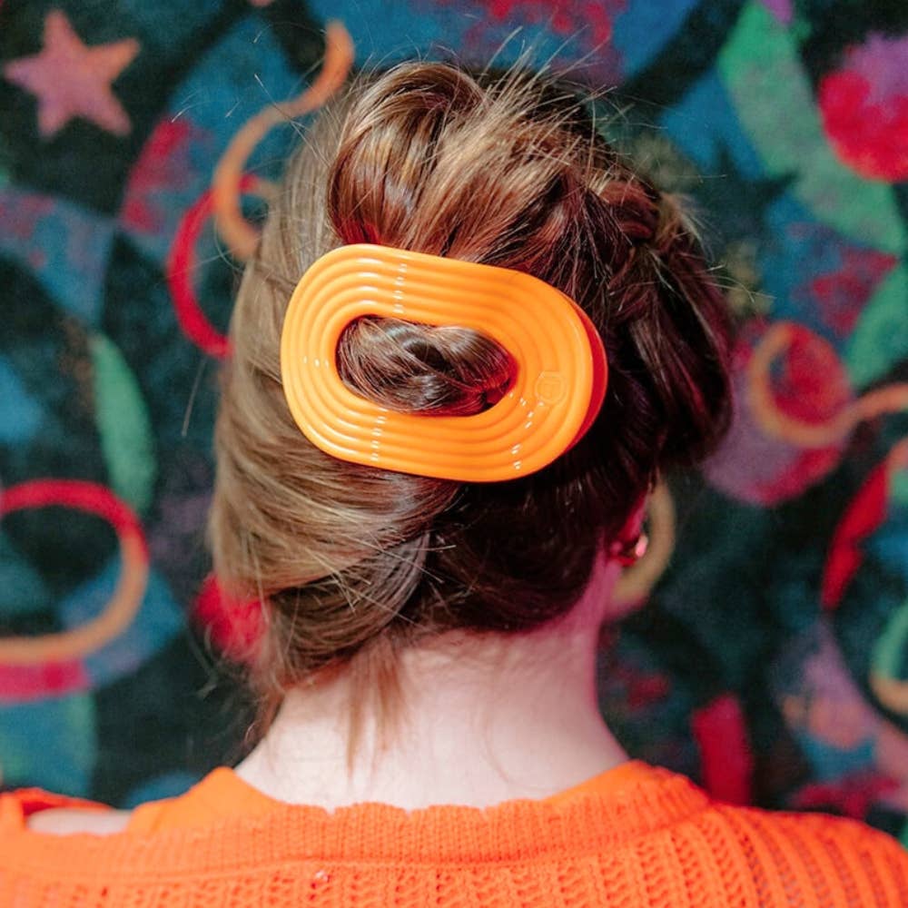 TELETIES - Flat Round Hair Clip | Large | Day Rave