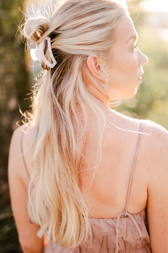 TELETIES - Open Hair Clip | Small | Coconut White