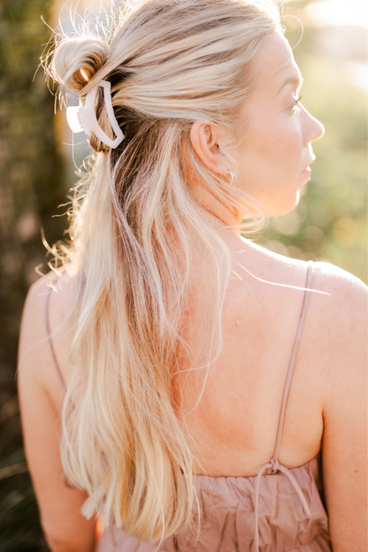 TELETIES - Open Hair Clip | Small | Coconut White