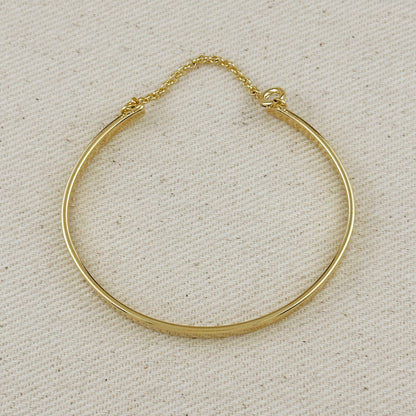GoldFi - 18k Gold Filled Polished Bangle With Chain