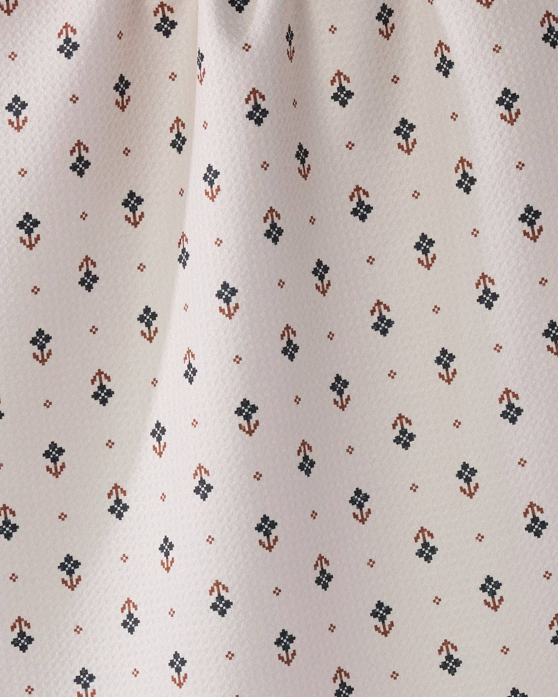 Geometry - Folk Pixel White Tea Towel