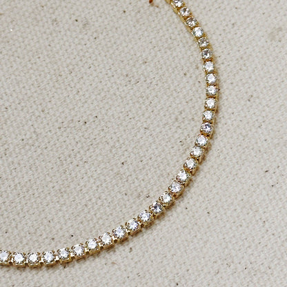 GoldFi - 18k Gold Filled 2mm CZ Tennis Bracelet