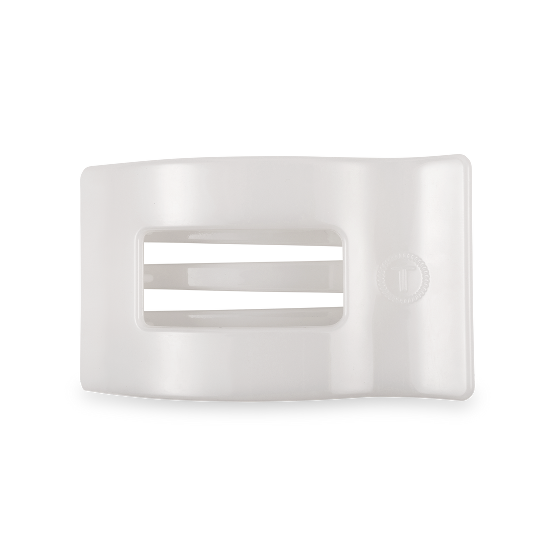 TELETIES - Flat Rectangle Hair Clip | Medium | Coconut White