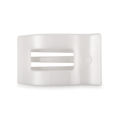 TELETIES - Flat Rectangle Hair Clip | Medium | Coconut White